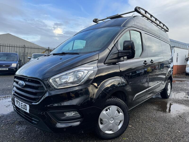 FORD TRANSIT CUSTOM 2.0 300 EcoBlue Trend LWB High Roof Van. Black.  2021