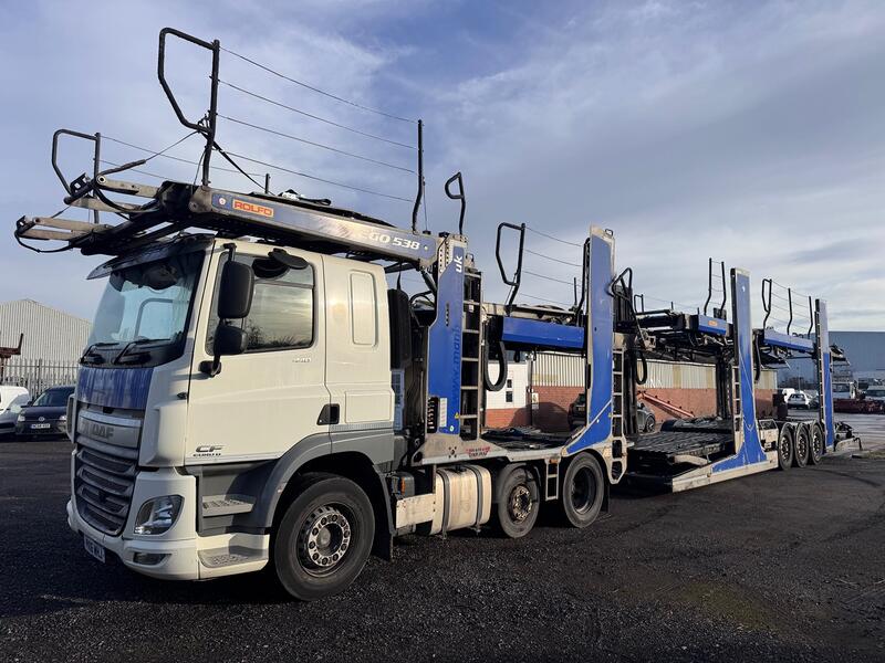 DAF CF 85 440 6x2 E6 + Rolfo EGO 538 Car Transporter Trailer.  2016