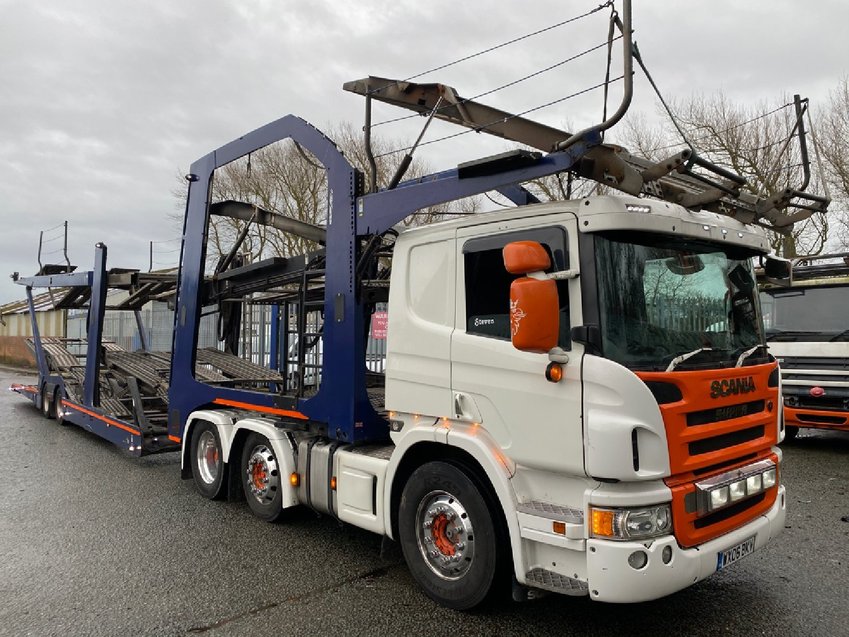 SCANIA P SERIES  6x2 AUTO WITH EUROLOHR CAR TRANSPORTER  2006